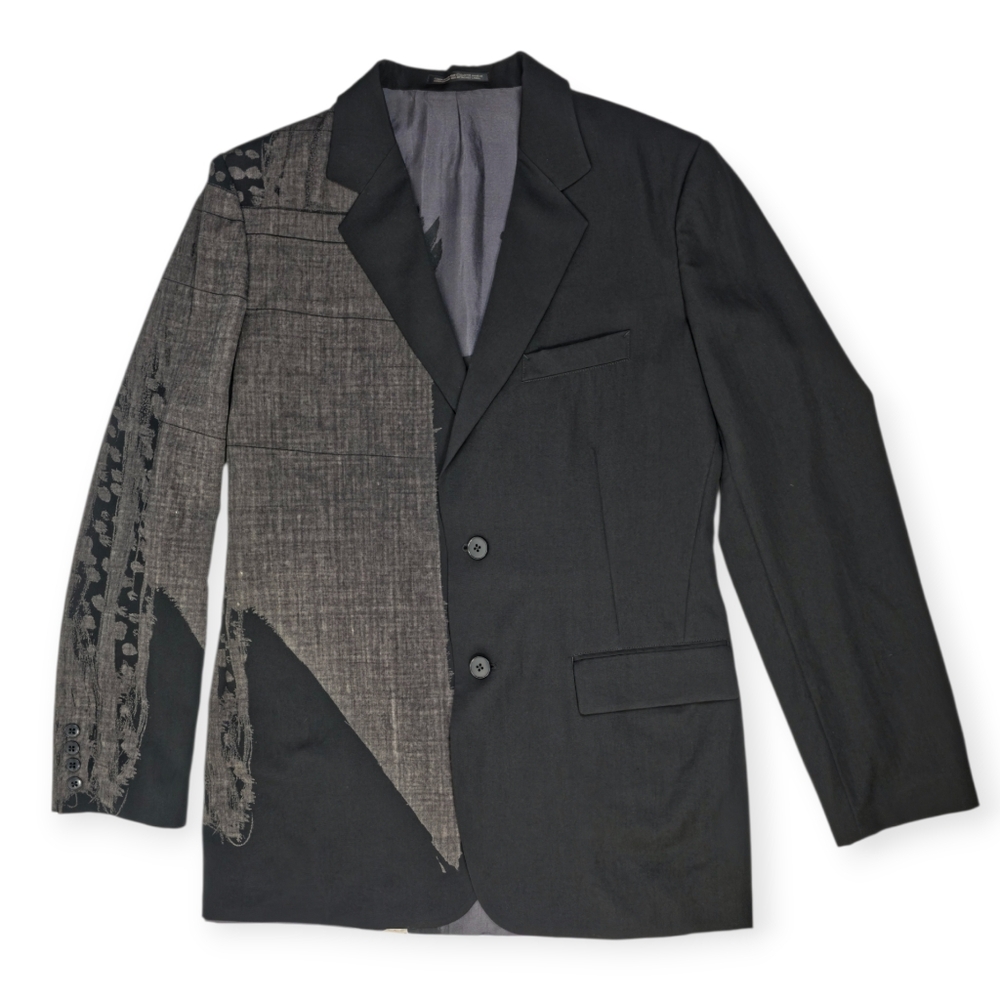 Yohji Yamamoto Pour Homme 17SS Runway Graphic Reversible Wool Blazer Jacket 3 M
